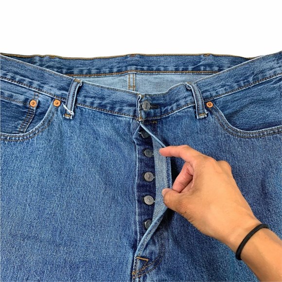 Levi's 501 XX Button Fly Medium Wash Denim Jeans - Picture 4 of 8